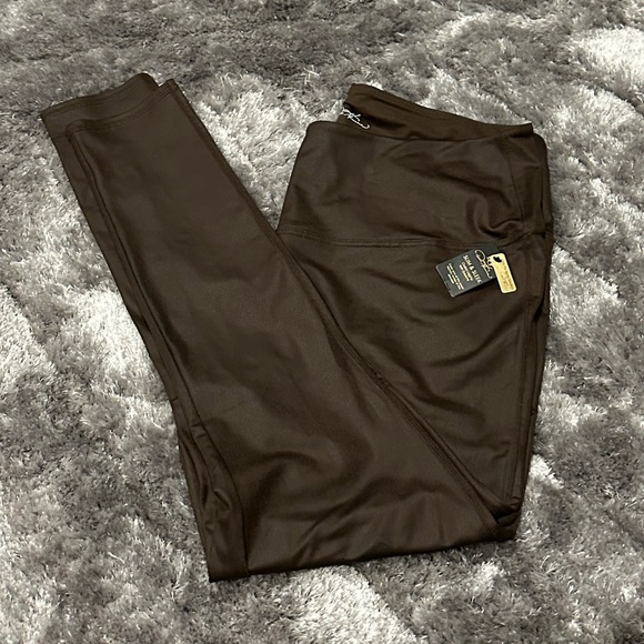 Plus Size Faux Leather High-Waist Leggings 2XT - Picture 3 of 8